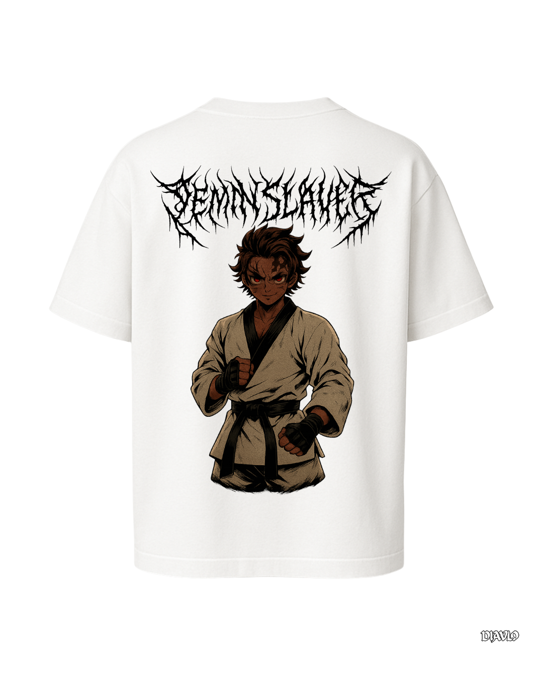 Camiseta negra Demon Slayer Tanjiro