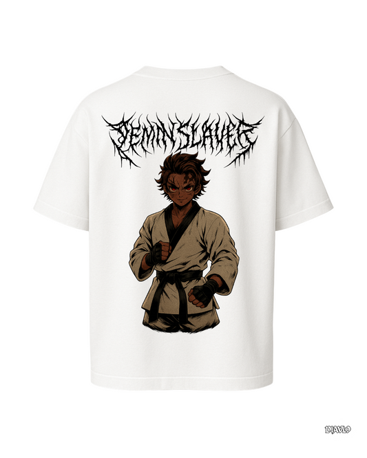 Camiseta negra Demon Slayer Tanjiro